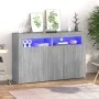 Aparador con luces LED gris Sonoma 115,5x30x75 cm de vidaXL, Aparadores - Ref: Foro24-815733, Precio: 108,54 €, Descuento: %