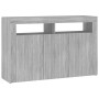 Aparador con luces LED gris Sonoma 115,5x30x75 cm de vidaXL, Aparadores - Ref: Foro24-815733, Precio: 113,70 €, Descuento: %