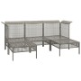 Set de muebles de jardín 5 pzas y cojines ratán sintético gris de vidaXL, Conjuntos de jardín - Ref: Foro24-319664, Precio: 3...