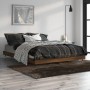 Estructura de cama madera de ingeniería marrón roble 135x190 cm de vidaXL, Camas y somieres - Ref: Foro24-832188, Precio: 104...
