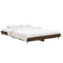 Estructura de cama madera de ingeniería marrón roble 135x190 cm de vidaXL, Camas y somieres - Ref: Foro24-832188, Precio: 104...