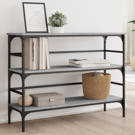 Mesa consola madera de ingeniería gris Sonoma 100x32x75 cm en Mesas auxiliares | Comprar online en Foru.es