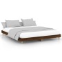 Estructura de cama madera de ingeniería marrón roble 160x200 cm de vidaXL, Camas y somieres - Ref: Foro24-832028, Precio: 162...