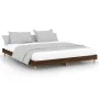 Oak brown engineered wood bed frame 160x200 cm by vidaXL, Beds and slatted bases - Ref: Foro24-832028, Price: 158,32 €, Disco...