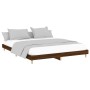 Estructura de cama madera de ingeniería marrón roble 160x200 cm de vidaXL, Camas y somieres - Ref: Foro24-832028, Precio: 162...