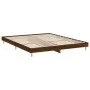 Oak brown engineered wood bed frame 160x200 cm by vidaXL, Beds and slatted bases - Ref: Foro24-832028, Price: 158,32 €, Disco...