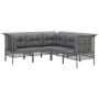 Set de muebles de jardín 5 pzas y cojines ratán sintético gris de vidaXL, Conjuntos de jardín - Ref: Foro24-319666, Precio: 3...