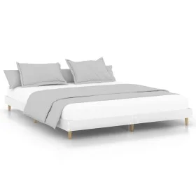 Estructura de cama madera de ingeniería blanca 150x200 cm de vidaXL, Camas y somieres - Ref: Foro24-832029, Precio: 127,07 €,...