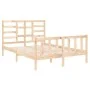 Estructura de cama madera maciza 140x190 cm de vidaXL, Camas y somieres - Ref: Foro24-3105905, Precio: 127,39 €, Descuento: %