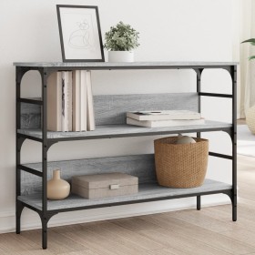 Mesa consola madera de ingeniería gris Sonoma 100x32x75 cm en Mesas auxiliares | Comprar online en Foru.es