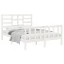 Estructura de cama de madera maciza blanca 140x190 cm de vidaXL, Camas y somieres - Ref: Foro24-3105906, Precio: 137,77 €, De...
