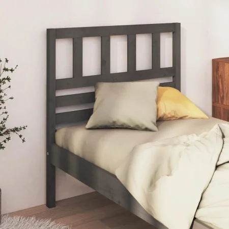 Bettkopfteil aus massivem grauem Kiefernholz, 96 x 4 x 100 cm von vidaXL, Kopf- und Fußteile - Ref: Foro24-814126, Preis: 38,...