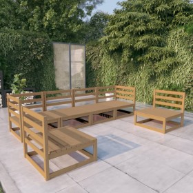 Muebles de jardín 6 piezas marrón miel madera maciza de pino en Conjuntos de jardín | Comprar online en Foru.es