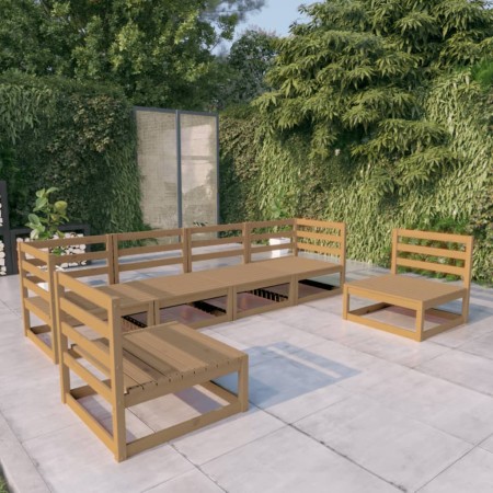 Muebles de jardín 6 piezas marrón miel madera maciza de pino en Conjuntos de jardín | Comprar online en Foru.es
