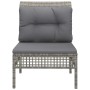Sofá central de jardín con cojín ratán sintético gris de vidaXL, Conjuntos de jardín - Ref: Foro24-319667, Precio: 71,67 €, D...