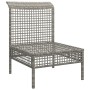 Sofá central de jardín con cojín ratán sintético gris de vidaXL, Conjuntos de jardín - Ref: Foro24-319667, Precio: 71,67 €, D...