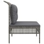 Sofá central de jardín con cojín ratán sintético gris de vidaXL, Conjuntos de jardín - Ref: Foro24-319667, Precio: 71,67 €, D...