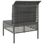 Sofá central de jardín con cojín ratán sintético gris de vidaXL, Conjuntos de jardín - Ref: Foro24-319667, Precio: 71,67 €, D...