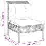 Sofá central de jardín con cojín ratán sintético gris de vidaXL, Conjuntos de jardín - Ref: Foro24-319667, Precio: 71,67 €, D...