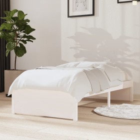 Estructura de cama madera maciza individual blanco 75x190 cm de vidaXL, Camas y somieres - Ref: Foro24-814910, Precio: 81,95 ...