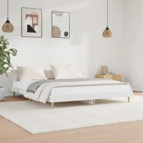 Weißer Bettrahmen aus Holzwerkstoff, 120 x 200 cm von vidaXL, Betten und Lattenroste - Ref: Foro24-832045, Preis: 109,60 €, R...
