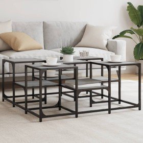 Mesa de centro madera de ingeniería gris Sonoma 91x91x40 cm en Mesas de centro | Comprar online en Foru.es