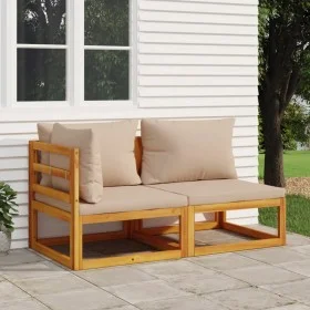 2-piece garden sofas with solid acacia wood cushions by vidaXL, Modular outdoor sofas - Ref: Foro24-360002, Price: 234,29 €, ...
