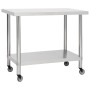 Mesa de trabajo para cocina con ruedas acero inox 80x60x85 cm de vidaXL, Restauración - Ref: Foro24-51636, Precio: 147,98 €, ...