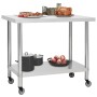 Mesa de trabajo para cocina con ruedas acero inox 80x60x85 cm de vidaXL, Restauración - Ref: Foro24-51636, Precio: 147,98 €, ...