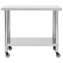 Mesa de trabajo para cocina con ruedas acero inox 80x60x85 cm de vidaXL, Restauración - Ref: Foro24-51636, Precio: 147,98 €, ...