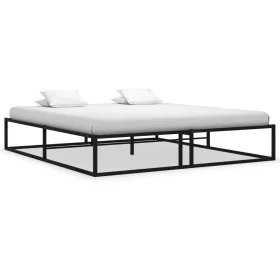 Black metal bed frame 200x200 cm by vidaXL, Beds and slatted bases - Ref: Foro24-324791, Price: 141,06 €, Discount: %
