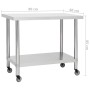 Mesa de trabajo para cocina con ruedas acero inox 80x60x85 cm de vidaXL, Restauración - Ref: Foro24-51636, Precio: 147,98 €, ...