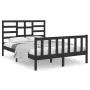 Estructura de cama de madera maciza negra 140x190 cm de vidaXL, Camas y somieres - Ref: Foro24-3105909, Precio: 175,67 €, Des...
