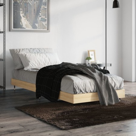 Estructura de cama madera de ingeniería roble Sonoma 75x190 cm de vidaXL, Camas y somieres - Ref: Foro24-832208, Precio: 63,2...