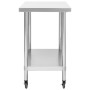 Mesa de trabajo para cocina con ruedas acero inox 100x30x85 cm de vidaXL, Restauración - Ref: Foro24-51637, Precio: 136,61 €,...