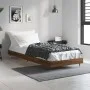 Brown oak engineered wood bed frame 75x190 cm by vidaXL, Beds and slatted bases - Ref: Foro24-832212, Price: 64,44 €, Discoun...