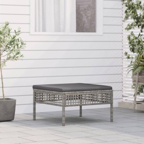 Taburete de jardín con cojín ratán sintético gris de vidaXL, Conjuntos de jardín - Ref: Foro24-319669, Precio: 54,95 €, Descu...