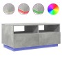 Mesa de centro con luces LED gris hormigón 90x49x40 cm en Mesas de centro | Comprar online en Foru.es