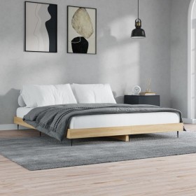 Estructura de cama madera de ingeniería roble Sonoma 180x200 cm de vidaXL, Camas y somieres - Ref: Foro24-832224, Precio: 142...