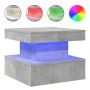 Mesa de centro con luces LED gris hormigón 50x50x40 cm en Mesas de centro | Comprar online en Foru.es