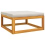Reposapiés de jardín madera maciza acacia con cojín gris claro de vidaXL, Sofás modulares de exterior - Ref: Foro24-360014, P...