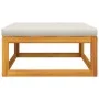 Reposapiés de jardín madera maciza acacia con cojín gris claro de vidaXL, Sofás modulares de exterior - Ref: Foro24-360014, P...