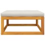 Reposapiés de jardín madera maciza acacia con cojín gris claro de vidaXL, Sofás modulares de exterior - Ref: Foro24-360014, P...
