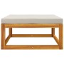Reposapiés de jardín madera maciza acacia con cojín gris claro de vidaXL, Sofás modulares de exterior - Ref: Foro24-360014, P...