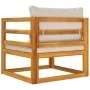 Sillón de jardín madera maciza acacia con cojines gris claro de vidaXL, Sofás modulares de exterior - Ref: Foro24-360015, Pre...
