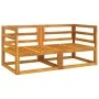 Modulare Ecksofas, 2 Einheiten, Akazienholz mit grünen Kissen von vidaXL, Modulare Sofas für den Außenbereich - Ref: Foro24-3...