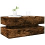 Mesa de centro con luces LED roble ahumado 90x50x40 cm en Mesas de centro | Comprar online en Foru.es