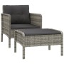 Set de muebles de jardín 2 pzas cojines ratán sintético gris de vidaXL, Conjuntos de jardín - Ref: Foro24-319679, Precio: 126...