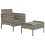 Set de muebles de jardín 2 pzas cojines ratán sintético gris de vidaXL, Conjuntos de jardín - Ref: Foro24-319679, Precio: 126...