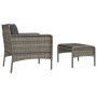 Set de muebles de jardín 2 pzas cojines ratán sintético gris de vidaXL, Conjuntos de jardín - Ref: Foro24-319679, Precio: 126...
